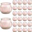 24 Pack of 4 Oz Mini Soy Candles, Rose Scented Candle Set in Vintage Pink for Home, Gifts, Party Favors, Spa & Relaxation It's a Very Holiday Gift to Give to Family and Friends!