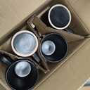 Zulay Kitchen Terra Plates and Bowls Sets, 16 Piece Modern Stoneware Dish Set for 4, Chip and Scratch Resistant Ceramic Dinnerware Set, Microwave and Dishwasher Safe, Matte Black