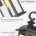 FEMILA Dusk to Dawn Outdoor Wall Sconce, 15" Matte Black Seeded Glass Outdoor Sconce Lights, Front Porch Light Fixtures Wall Mount, Garage Lights for Patio, Entryway, Garden, 4FD54B-PC BK