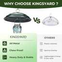 Kingsyard 11.5" Metal Weather Protective Dome, Hanging Squirrel Baffle for Outdoor Bird Feeders, Heavy-Duty Rain Guard Cover, Chew-Proof & Rustproof, Green