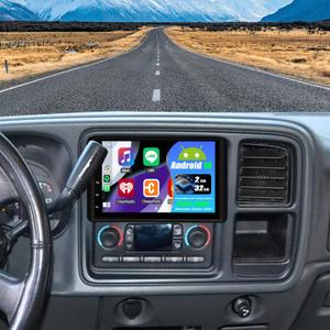 Android 14 Double Din Car Stereo Radio for Chevy Classic 2004-2007 Silverado Classic 2007,7" Touchscreen Wireless Carplay Android Auto GPS WiFi Bluetooth RDS SWC Mirrorlink Mic Backup Camera