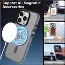 JKSML for iPhone 16 Pro Case with MagSafe Compatibility, Supports Magnetic Charging, Military Grade Drop Protection, Not Yellowing, Slim Translucent Matte Anti-Fingerprint Shockproof Cover, Black