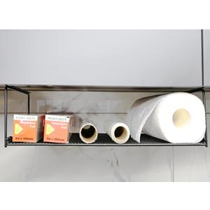 EHKIT Foil and Plastic Wrap Organizer Holder Foldable Under Cabinet Shelf Kitchen Pantry Desk Hanging Storage Rack (Black)