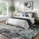 RELEANY Washable Area Rugs 8'x10' Non-Slip Modern Abstract Soft for Living Room Entryway Bedroom Nursery, Print Pattern, Blue Black Teal