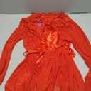 Avidlove Mesh Lingerie Robe Sets for Women Sexy Nightgown Long Sleeve Kimono Ruffle Nighty With Thong, Size XL