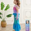 Little Girls Mermaid Costume Princess Dress Up for Birthday Halloween Party Cosplay (8-9Y)