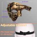 2 x Ubauta Steampunk Masquerade Mask for Men Costume: Mesh Half-Face Cyborg Mask for Halloween Party Cosplay Phantom of the Opera - Gold