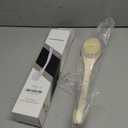 Bath Brush Long Handle for Shower, Soft Bristle Back Scrubber for Shower, Ergonomics Curved Long Handle Back Brush Exfoliating Body Scrubber with Hook and Lanyard-Cream White