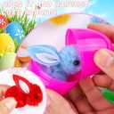 36 Pack Easter Eggs Fillers with Mini Bunny Plush, Easter Basket Stuffers Easter Egg with Toys Inside for Kids, Mini Stuffed Bunny Animals, Easter Hunts Party Favors Surprise Eggs for Boys Girls