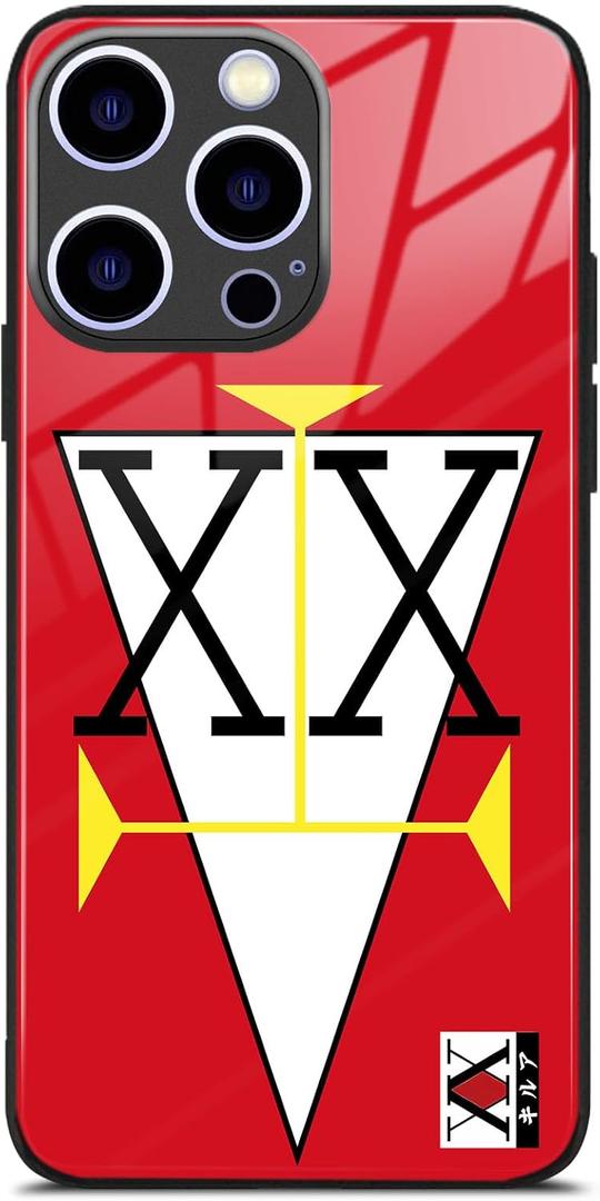 Red Double-Star Hunter License Anime Glass Slim Cover for iPhone 17 Pro
