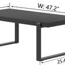 FOLUBAN Black Coffee Table, Modern Industrial Wood and Metal Center Table, Rectangle Cocktail Tea Table for Living Room, 47 Inch