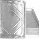 PLASTICPRO Aluminum Pans 10 Pack Disposable Cookie Sheets 13 x 17 Baking Pans Premium Quality Heavy Duty Sheet Pans