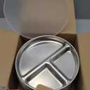 Elk and Friends Stainless Steel Divided Plates with Silicone Sleeve for Babies & Toddlers | Lids Included | Stay Put Suction | Dinner & Snack Plates | 4 Pack