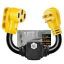 EV Charger Adapter Cord NEMA 5-15P to 14-50R with Circuit Breaker, Overload Protector, 3 Prong Household to Tesla Charger(Max 12Amp 125V) Adapter with LED Indicator, STW 10AWG, ETL Listed