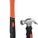 2 Piece Hammer Set,includes 1 Pack 8 OZ Mini Stubby Claw Hammer and 1 Pack 16 OZ Fiberglass General Purpose Claw Hammer,Soft Nonslip Handle & Heat Treated Head,Heavier for Higher Hardness