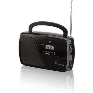 GPX R633B Portable Shortwave AM/FM Clock Radio (Black)