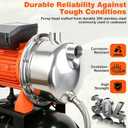 1 HP Shallow Well Pump with Pressure Tank, 1000 GPH, Automatic Irrigation Water Booster Pump with 130 ft Head Lift 20/40 PSI Pressure Switch 304 Stainless Steel Pump Head for Home Garden Lawn
