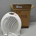 Homeleader Space fan heater, 2-Speed Small Portable Heater with Thermostat, Tabletop/Floor Ceramic Heater for Office&Small Space (white-ct)
