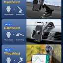 [Military-grade Construction] Phone Holders for Your CarUpgraded Suction & ClipCell Smartphone Mount Universal Windshield Dashboard Vent Stand Truck Cradle for iPhone 17 Pro Max 16 15 Samsung