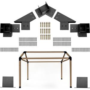 30 Slanted Pergola Whole-Set Kit for 4" x 4" Wood Pergola, Easy to Install, Weather - Resistant Bracket Kit for Carports, Gardens & More (14 Pcs)