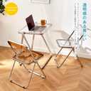 KAIHAOWIN Folding TV Tray Table Acrylic Foldable Table No Assembly Required Tiny Desk for Home Office Side Table Small Computer Desk for Small Spaces (Black), 19.7" x 28.3" x 27.6"