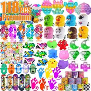 118 Pcs Party Favors for Kids,Fidget Treasure Box Toys,Easter Egg Fillers Classroom Prizes, Pinata Filler Goodie Bag Stuffers, Treasure Chest Carnival Prizes, Prize Box Bulk Toys for Boys Girls 4-8
