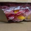 12 Bundles Artificial Hibiscus Flowers for Outdoor Decoration Fake Tropical Flowers UV Resistant Faux Silk Planter for Outside Porch Spring Front Door Decor (Pink)