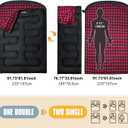 Double Sleeping Bag Flannel for Adults with 2 Pillows 2 Person Sleeping Bags Camping XXL Queen Size Two Person Sleeping Bag for Cold Weather