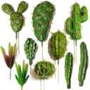 Cayway 10 PCS Faux Fake Succulents Artificial Cactus DecorFaux Cactus Cacti Plant Artificial Cactus Succulent Artificial Succulent Plants for Decoration Faux Cactus Plant Bulk