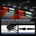 Emergency Dash Strobe Lights,Red White Safety Flashing Warning Hazard Windshield Visor Light Bars,Traffic Advisor Light Bar for Volunteer Firefighter Vehicles, Trucks Cars(2x9 inch, 48LEDs)