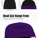 Rosoz Reversible Unisex Knitted Winter Beanie Skull Cuffed Warm Soft Hat for Men and Women Ski Watch Cap (Black/Deep Purple)