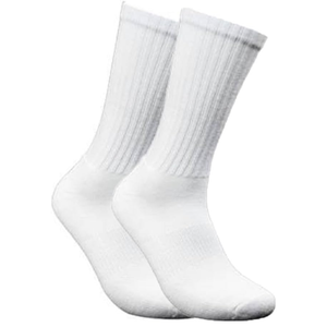 Running Unisex Cushioned Sole Arch Support Athletic Crew Socks, White,2 Pair, Size Medium (7-10)