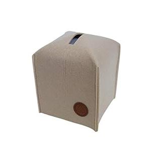Felt Tissue Box Cover, Square Slide Out Facial Tissue Cover for Bathroom Vanity Countertops, Bedroom Dressers, Night Stands, Desks and Tables (Dark Grey)