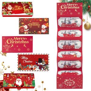 5Pack Christmas Cash Gift Envelopes with 6/10 Slots,2026 ChristmasMoney Holders for Cash,Surprise Christmas Money Card HolderCash Gift Holders Xmas Party Supplies,Stocking Stuffers (Red)