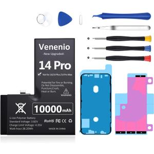 [10000mAh] Battery for iPhone 14 Pro, 2025 New Upgrade High Capacity Replacement Battery for iPhone 14 Pro Models A2650 A2889 A2890 A2892 with Professional Replacement Tool Kits