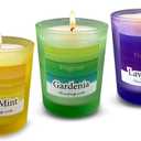 3-Pack Scented Candle Set - Lavender, Gardenia, Fir & Mint - Multi Color Jar Candles, Aromatherapy Soy Wax, Natural Long-Lasting Candles for Home, Relaxation, Gifts, and Meditation (Purple Yellow Green)