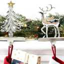 Little Glee Christmas Stocking Holders Stocking Hanger of 2, Suitable for Fireplace Home Christmas Decorations