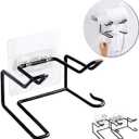 2 Pack Hair Dryer Holder, Wall Mount Self Adhesive Waterproof Blow Dryer Rack Storage Organizer Hanger, Compatible with Dyson and Most Hair Blower Appliance, Curling Iron, Straightener (Black)