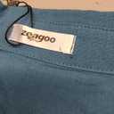 Zeagoo Womens Cotton Shirt Dress Summer Casual Short Sleeve Button Down Beach Cover Up Shirts with Pockets (Large, Blue)