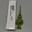 Gejoy Mercury Glass Finial Christmas Tree Topper Vintage Lime Green Spherical Ornaments Blown Glass Xmas Tree Topper Finials Mid Century Holiday Indoor Suitable for Party Decoration, 9.8inches