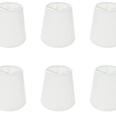 6Pcs Handmade Chandelier Shades,Linen Clip On Lamp Shades,Small Lamp Shades Set of 6 for Chandelier Lampshade,Beige White