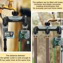 Full Flow Heavy Duty 3 Way Hose Splitter, Rugged Garden Faucet Adapter, Spout Diverter T - Way Adapter with Extended Handle, 3/4 GHT Thread, Grey