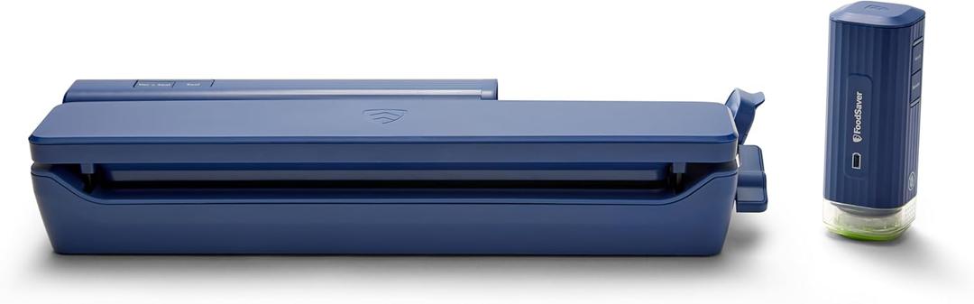 FoodSaver Handheld+ 2-in-1 Vacuum Sealing System, Handheld and Countertop Vacuum Sealer, Matte Indigo Blue