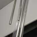 AIZESI 41-144 Inch Heavy Duty Silver Tension Curtain Rod - No Drilling, Adjustable, Rust-Proof for Outdoor, Living Room, Bathroom