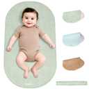 Portable Changing Pad - Baby Changing Mat, Waterproof Diaper Changing Pads, Wipeable Foldable Vegan Leather for Travel & On-the-Go, Home, Light Green, 27.5" x 15.7"