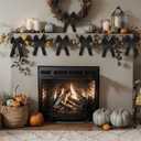 Bucherry 8 Pcs Large Black Glitter Christmas Bows Ornaments with Twist Tie 7x16 Inch Black Christmas Tree Bows Wreath Decorative Metallic Glitter Ribbon Bow for Xmas Party Decoration, Gift Wrapping