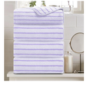 Light Purple Cabana Stripe Large Bath Towels 35"x70" Oversized Bath Sheet Soft Breathable Jumbo Bathroom Towels Highly Absorbent Shower Towel Quick Dry Beach Chair Towel Spa Gym Hotel Towel Set 8 pc