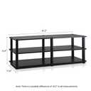 Furinno TURN-S-TUBE TV Stand, 3-Tier Entertainment Center, Toolless TV Console for TV up to 55 Inch, with Open Shelves, for Living Room, Bedroom, Espresso