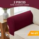 BT.WA Sectional Couch Covers for Sofa Cushion L Shaped Couch Cover Washable Soft Couch Cushion Covers Stretch Sofa Slipcovers(2-Piece for Sofa Armrest Cover, Burgundy)