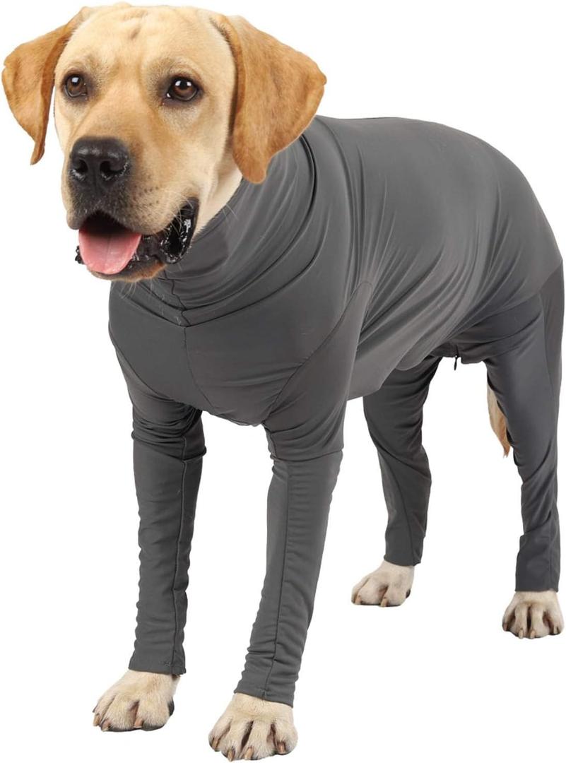Etdane Recovery Suit for Dogs Surgery Suit Female Spay Dog Surgical Recovery Suit Male Dog Onesie for Surgery Female Anti Licking Wounds Dog Shedding Suit Grey/XXX-Large
